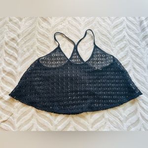 Victoria Secret PINK crop top swim cover crochet black medium/large